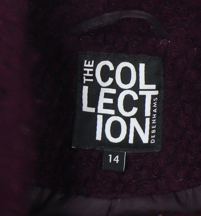 Womens UK Size 14 The Collection Purple Basic Coat