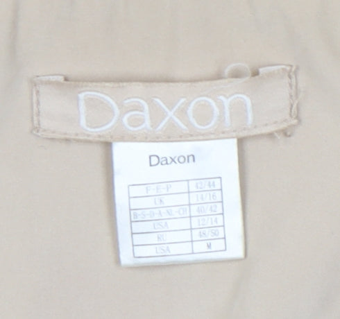 Daxon Women's Beige Parka Coat Size 14 Hooded Casual