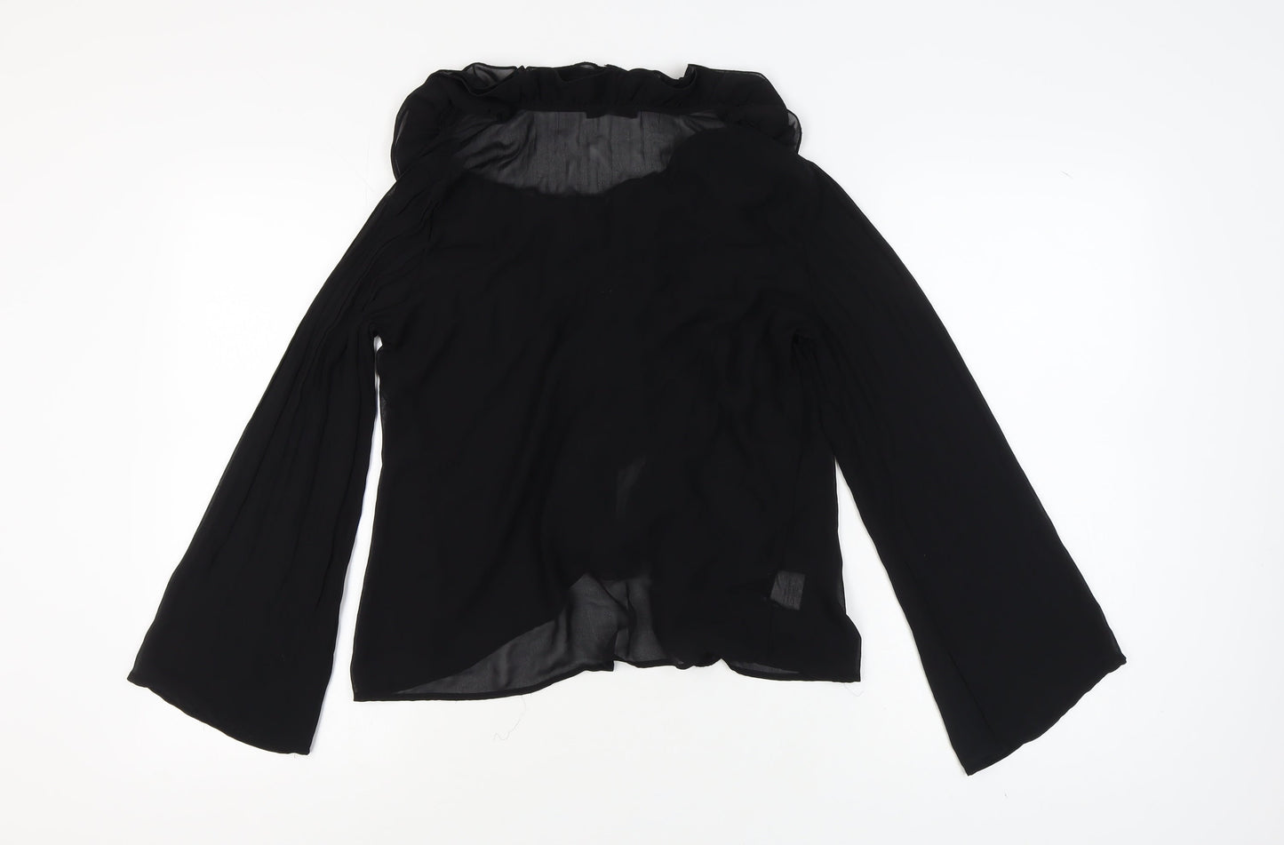 Ekol Women's Black Ruffled Blouse Size 2