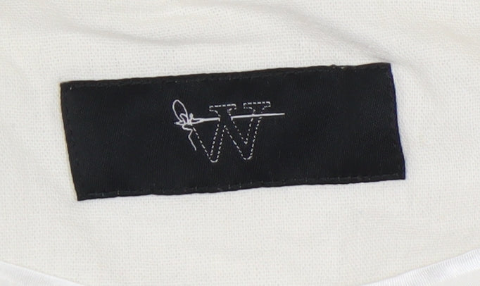 BHS Women Ivory Linen-Blend Blazer Size 14