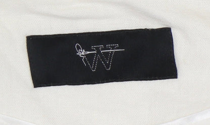 BHS Women Ivory Linen-Blend Blazer Size 14