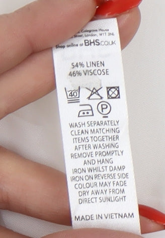 BHS Women Ivory Linen-Blend Blazer Size 14