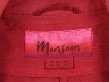 Monsoon Women’s Red Blazer, Size 14, Elegant Style