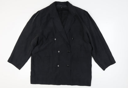 New Fast Women's Black Double-Breasted Blazer, Size 18