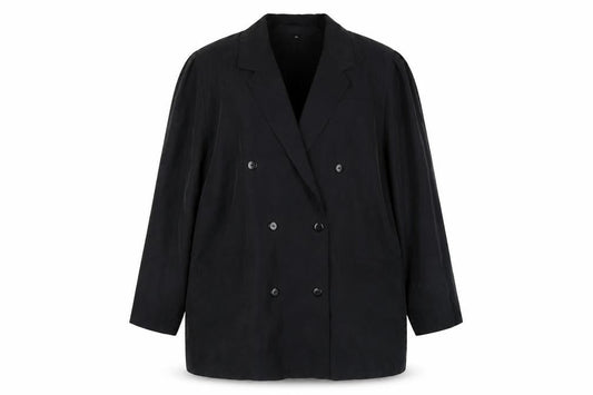 New Fast Women's Black Double-Breasted Blazer, Size 18