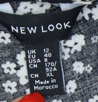 Womens UK Size 12 New Look Black Basic Blouse