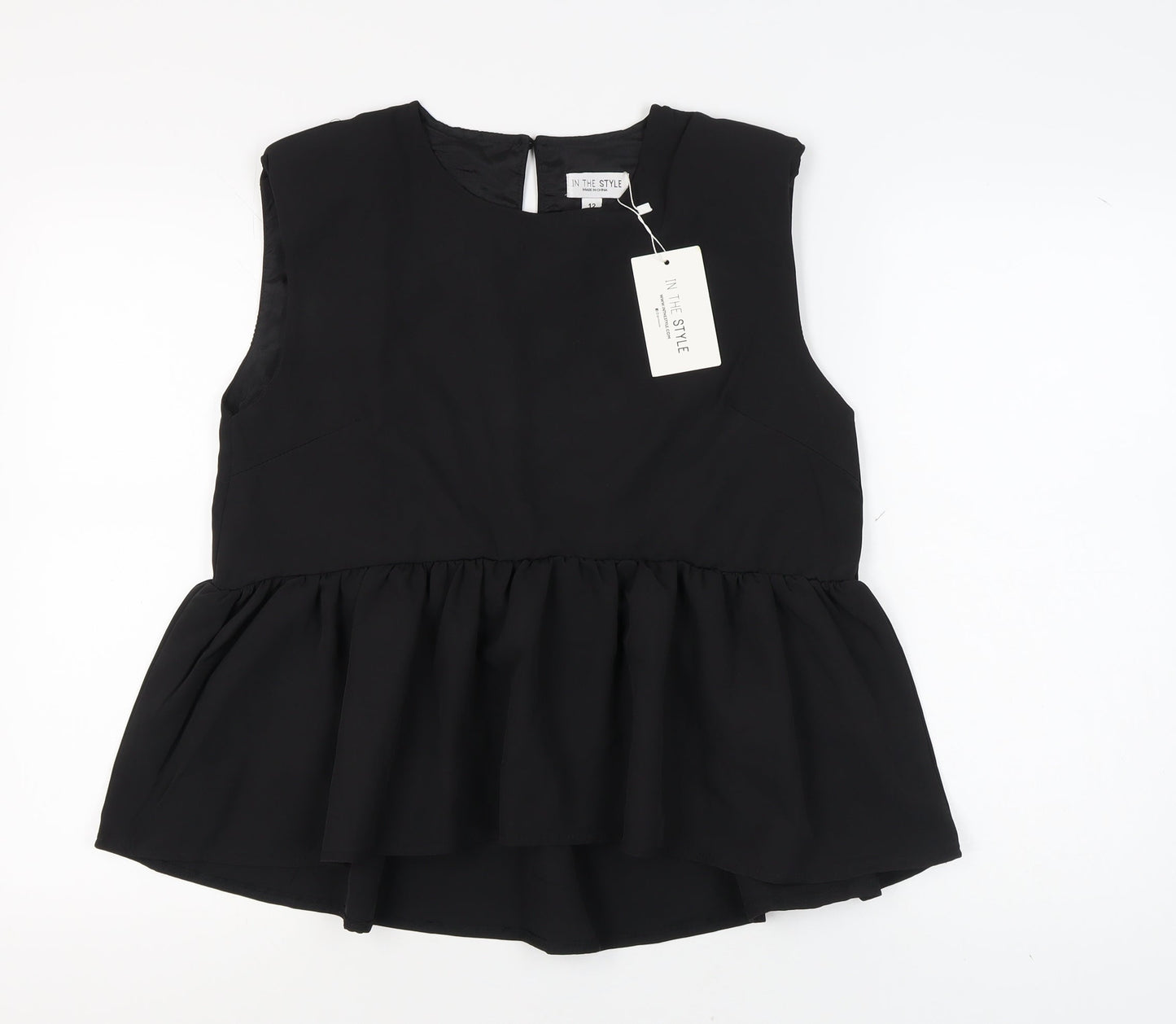 Womens UK Size 12 In the Style Black Basic Blouse