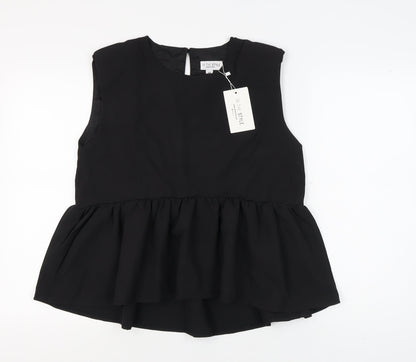 Womens UK Size 12 In the Style Black Basic Blouse