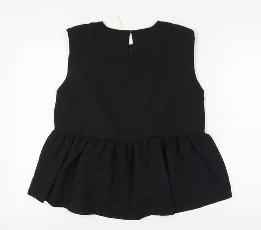 Womens UK Size 12 In the Style Black Basic Blouse