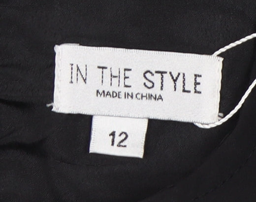 Womens UK Size 12 In the Style Black Basic Blouse