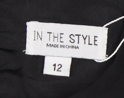 Womens UK Size 12 In the Style Black Basic Blouse