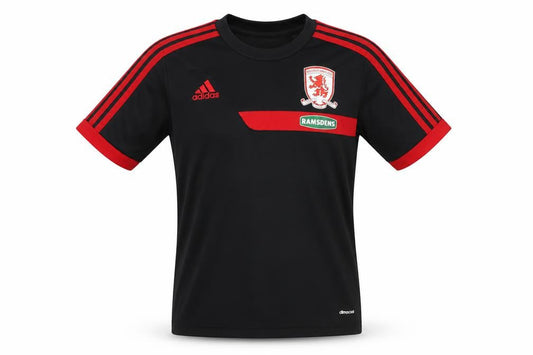 Front view of Adidas boys’ black football t-shirt 12 years