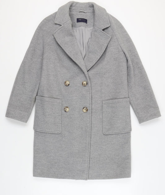 Womens UK Size 6 Marks and Spencer Grey Overcoat