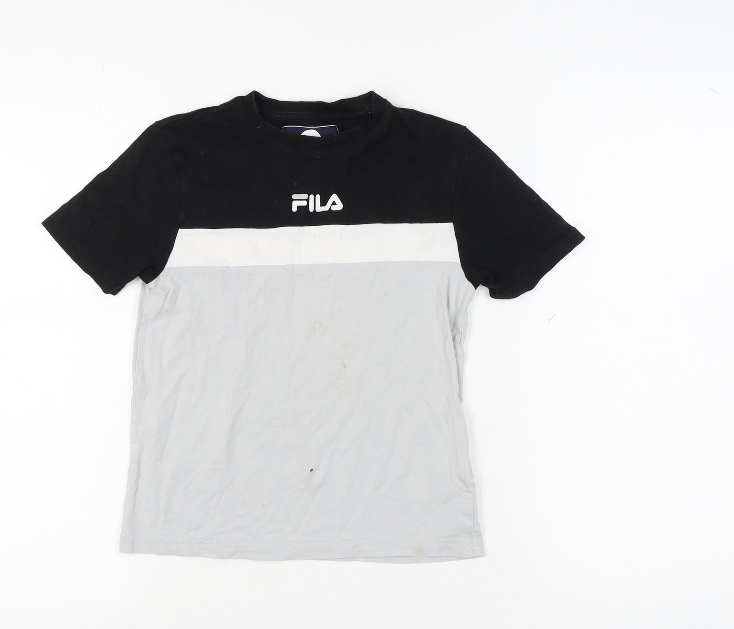 Fila Boys Colourblock T-Shirt 8-10 Years Black Logo