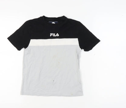 Fila Boys Colourblock T-Shirt 8-10 Years Black Logo