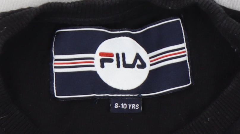 Fila Boys Colourblock T-Shirt 8-10 Years Black Logo