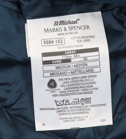 Marks & Spencer Men's Blue Blazer, Mid-Length, 44