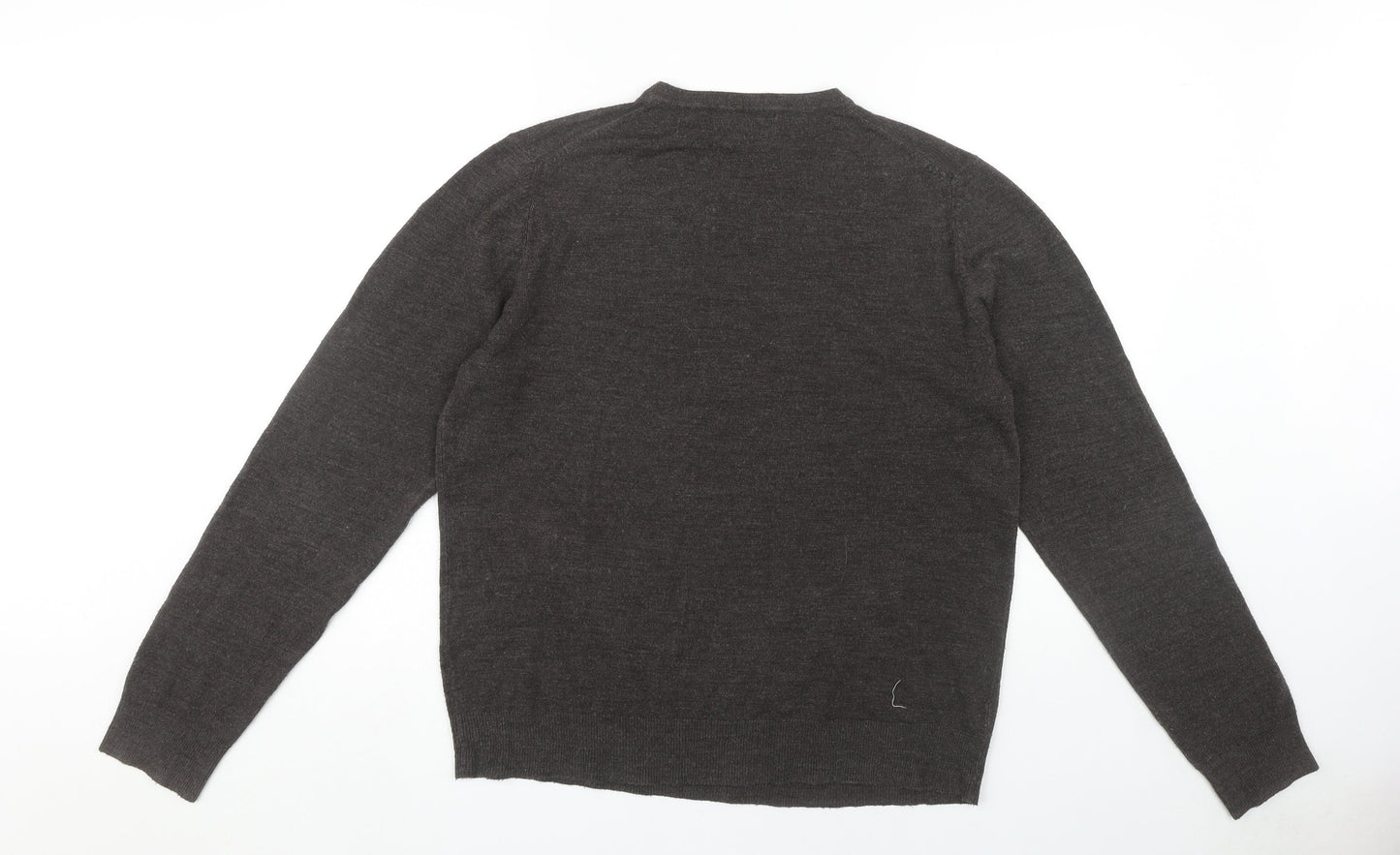 John Lewis Men's Grey Acrylic V-Neck Jumper L