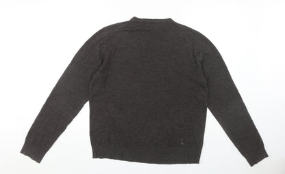 John Lewis Men's Grey Acrylic V-Neck Jumper L