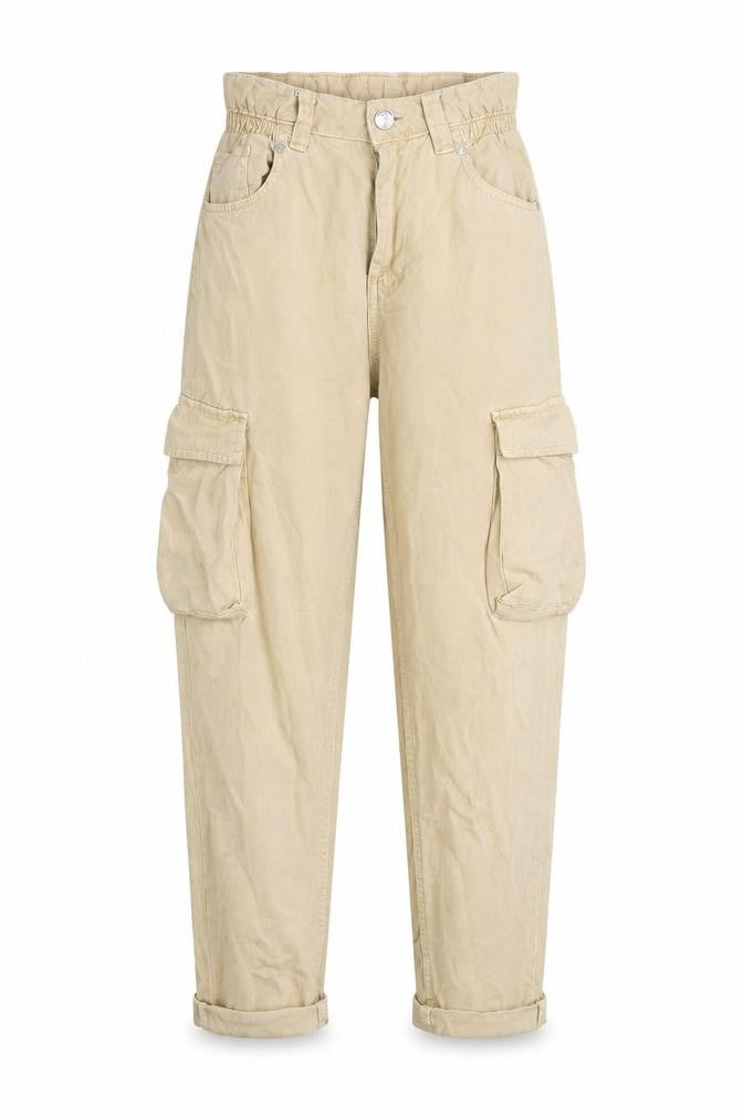 Womens UK Size 6 Bershka Relaxed Fit Cargo Beige Trousers