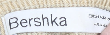 Bershka Women's Beige Cargo Trousers, Size 6, Spring Ready