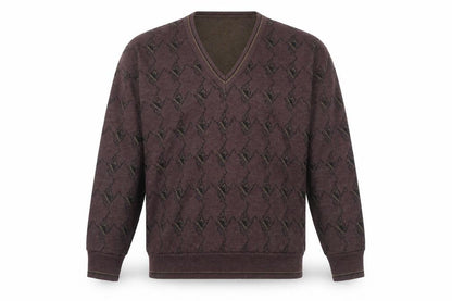 Mens UK Size L Pierre Sangan Brown Pullover Jumper