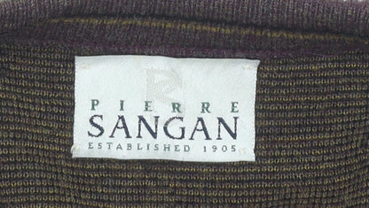 Pierre Sangan Men's Brown L Argyle V-Neck Pullover