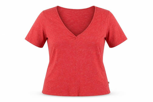 Horny Toad Women's Red V-Neck T-Shirt, Medium