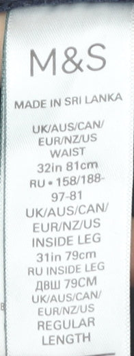 Marks and Spencer Men's Blue Chino Trousers 32M