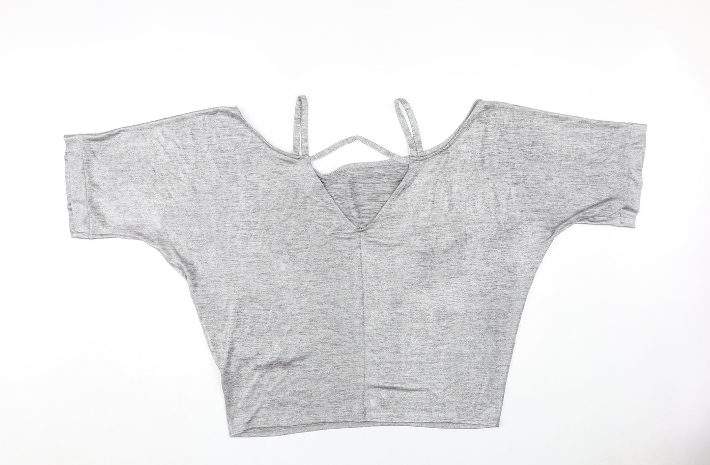 Womens UK Size 16 Dorothy Perkins Grey Cropped T-Shirt