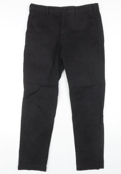 Unisex Adultss UK Size 30 Uniqlo Regular Fit Chino Black Trousers