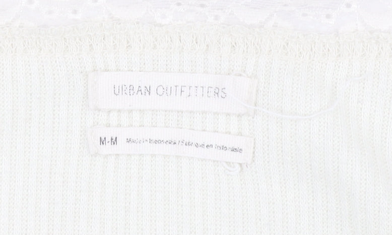 Womens UK Size M Urban Outfitters Beige Cropped Blouse