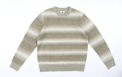Marks and Spencer Men’s Beige Striped Knit Jumper L