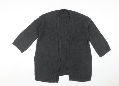 Mango Women's Grey Open Front Cardigan, Size S, Chunky Knit
