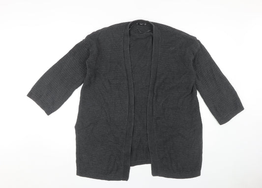 Mango Women's Grey Open Front Cardigan, Size S, Chunky Knit