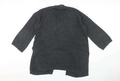 Mango Women's Grey Open Front Cardigan, Size S, Chunky Knit