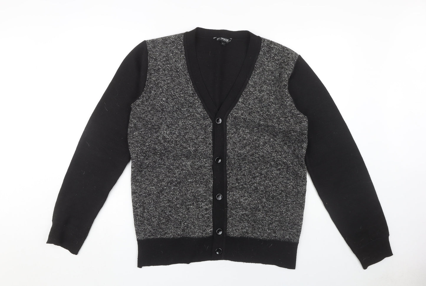 D-Rock Men's Black Cardigan L Button V-Neck Knit