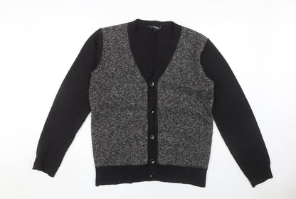 D-Rock Men's Black Cardigan L Button V-Neck Knit