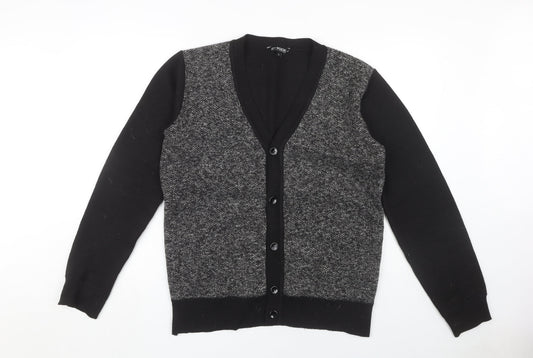 D-Rock Men's Black Cardigan L Button V-Neck Knit