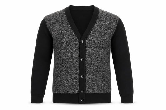 D-Rock Men's Black Cardigan L Button V-Neck Knit