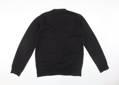 D-Rock Men's Black Cardigan L Button V-Neck Knit