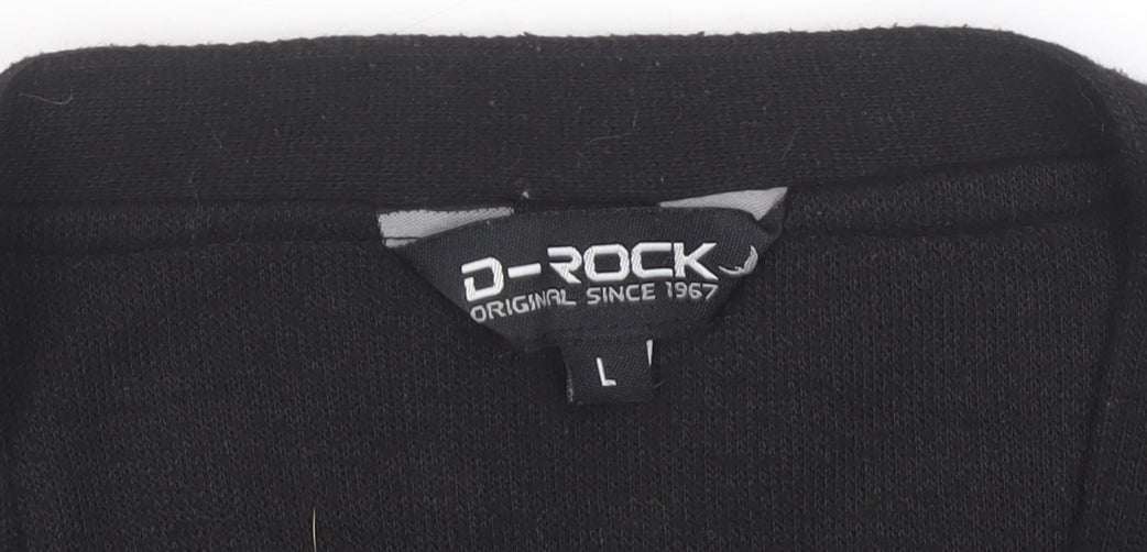 D-Rock Men's Black Cardigan L Button V-Neck Knit