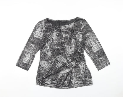 Womens UK Size 14 Roman Black Basic T-Shirt