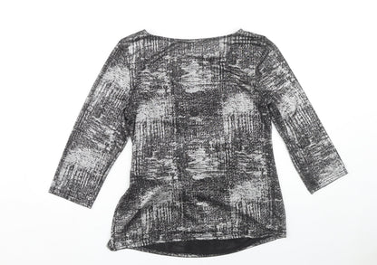 Womens UK Size 14 Roman Black Basic T-Shirt