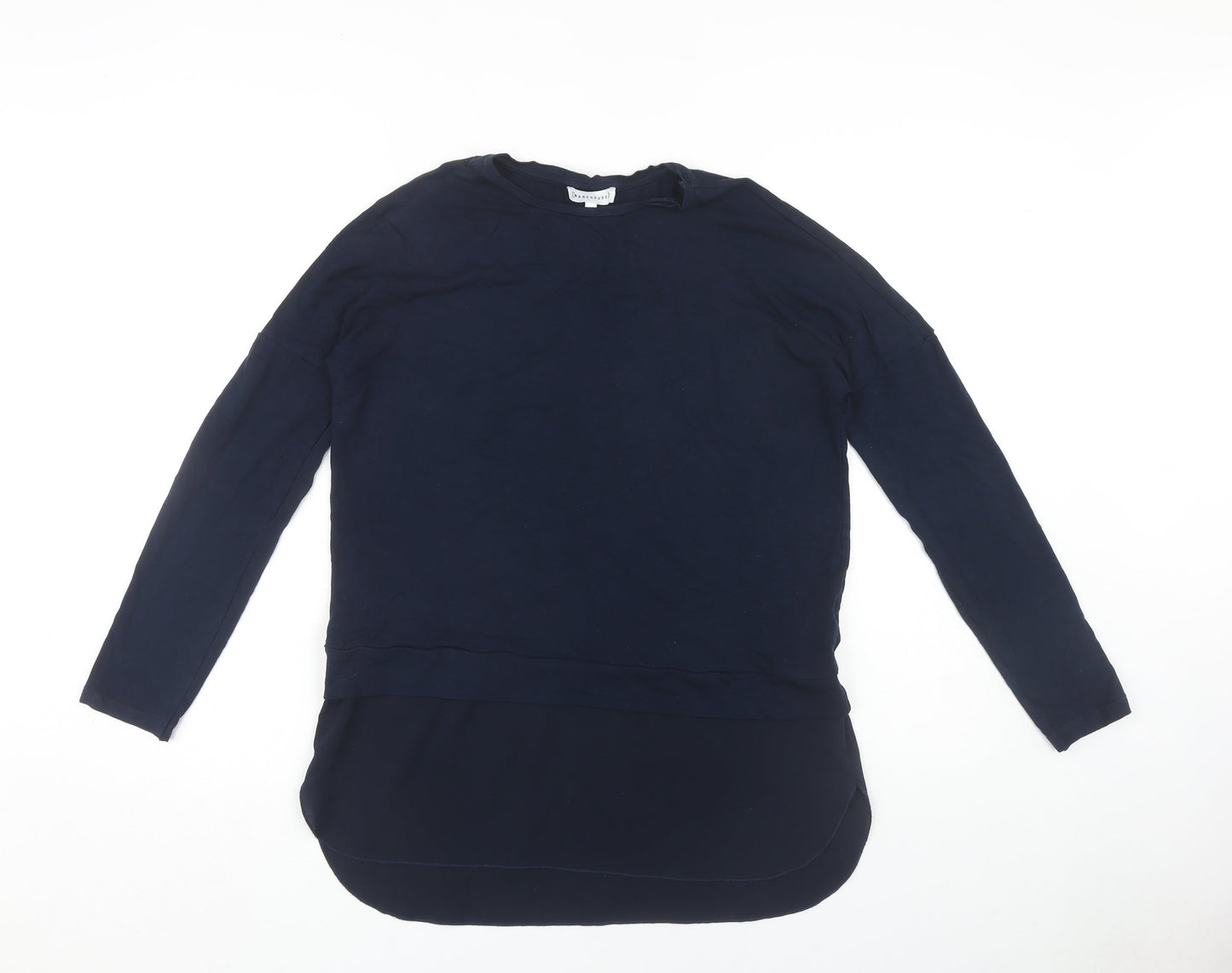 Womens UK Size 12 Warehouse Blue Basic T-Shirt