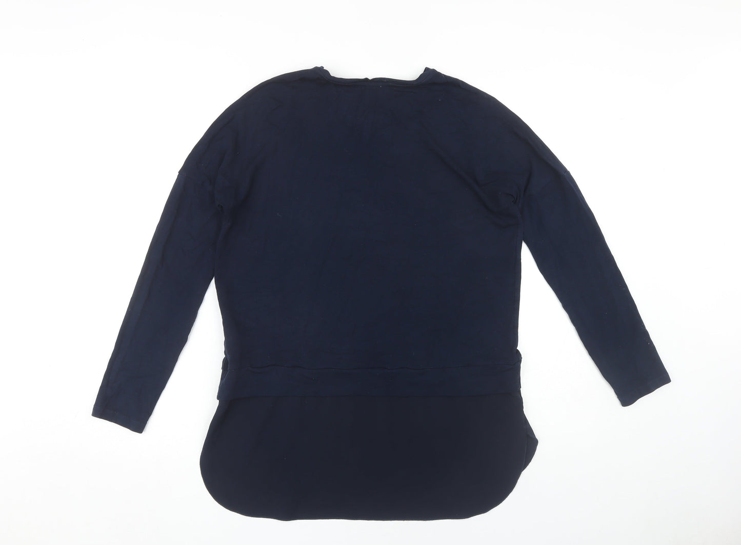Womens UK Size 12 Warehouse Blue Basic T-Shirt