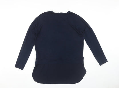 Womens UK Size 12 Warehouse Blue Basic T-Shirt