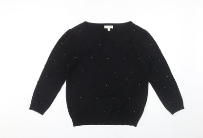 Womens UK Size M Monsoon Black Pullover Jumper