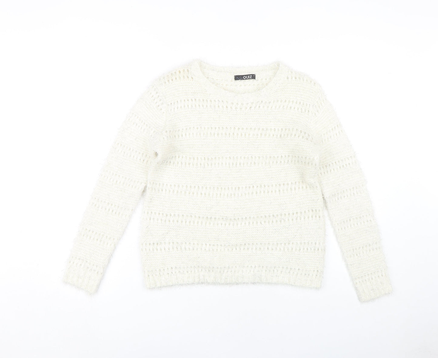 Womens UK Size S Quiz White Pullover Jumper