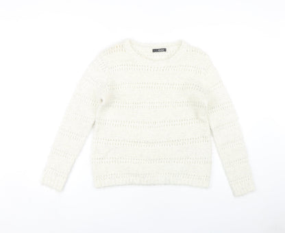 Womens UK Size S Quiz White Pullover Jumper